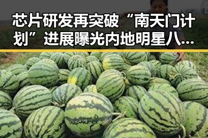 芯片研发再突破“南天门计划”进展曝光内地明星八卦持续热议